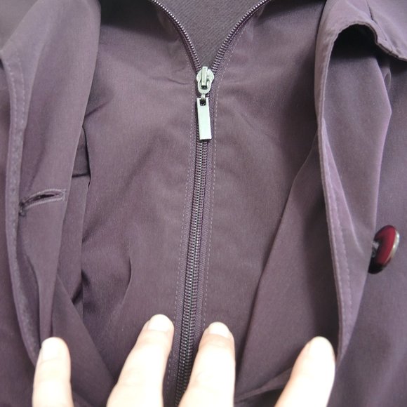 St. John's Bay Dark Purple Coat with Removable Hood & Lining Size Small - Picture 3 of 11